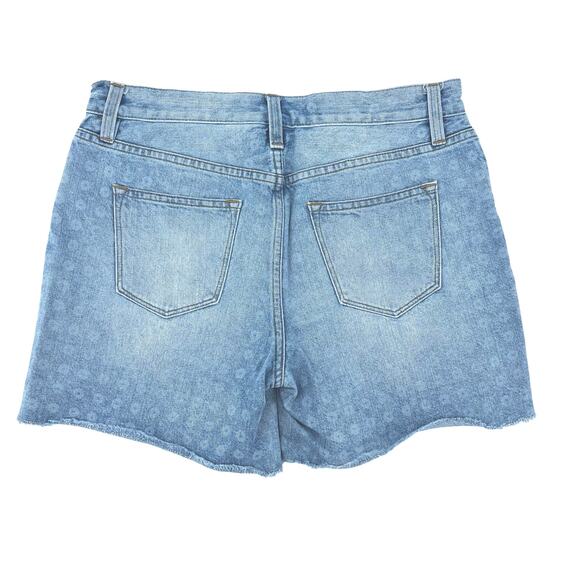 J Crew Indigo Denim Circle Pattern Womens 27 Blue Bermuda Cutoff - Picture 2 of 6